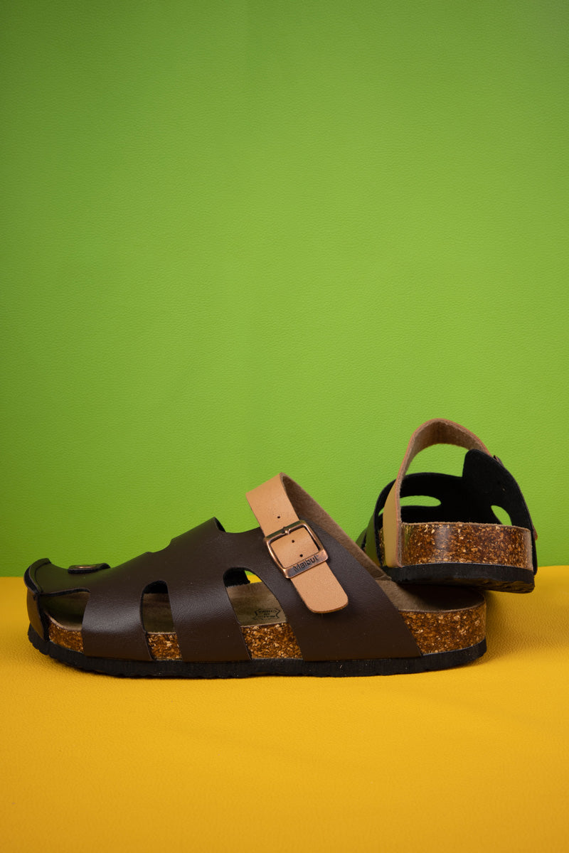 MAIBULUN | Summer Picnic Cut-Out Clog - Brown