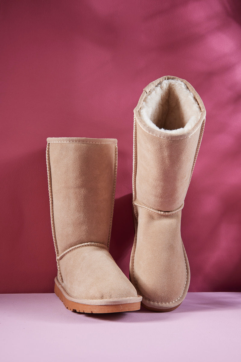 SMAIBULUN Ugg | At Your Leisure Suede Mid Calf Boots - Sand