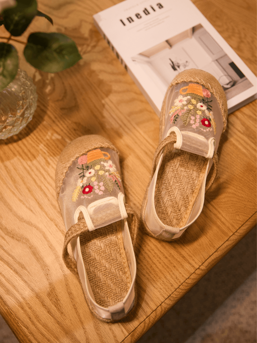 Cactus Rose | Gracelynn Floral Embroidered Mesh Loafer