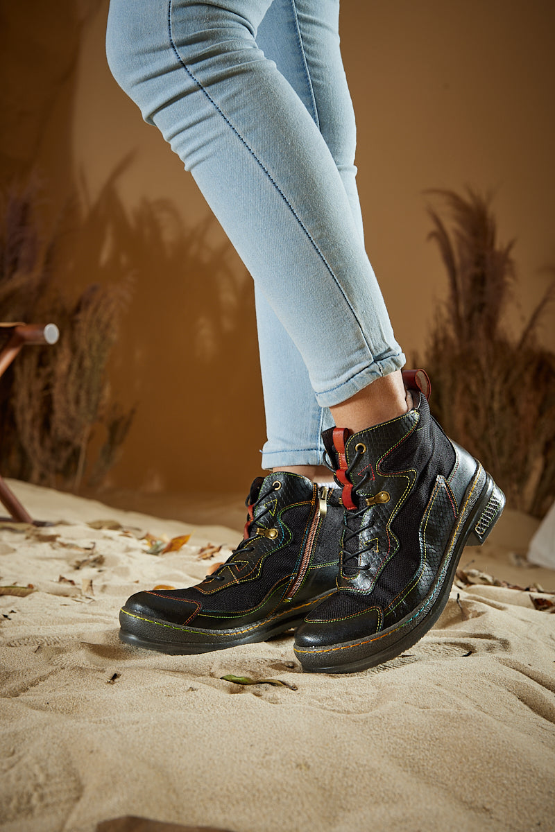 Soffia | Arlene Mesh Leather Hike Boots