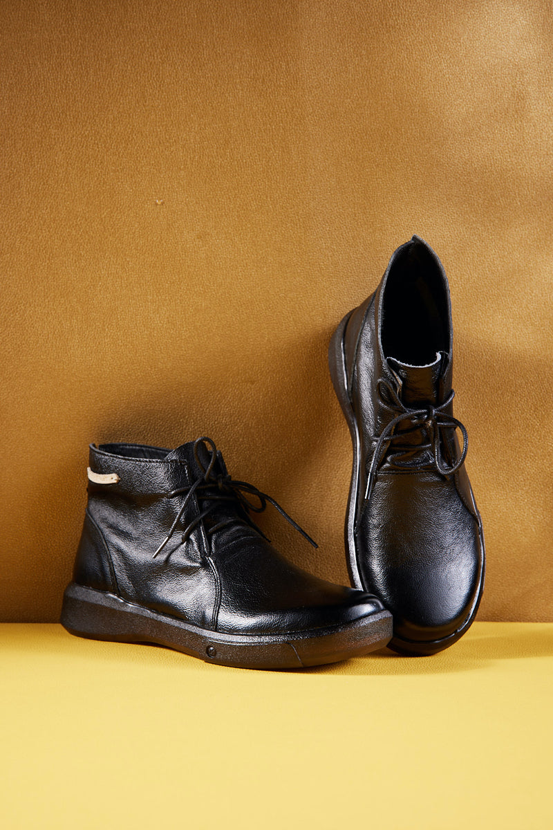 Rumour Has It | Brycen Low Ankle Leather Boots - Black