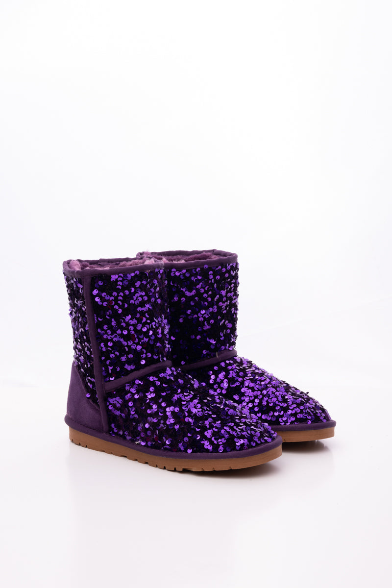 Smaibulun Ugg | Dallas Glam Sequin Shearling Boots - Purple