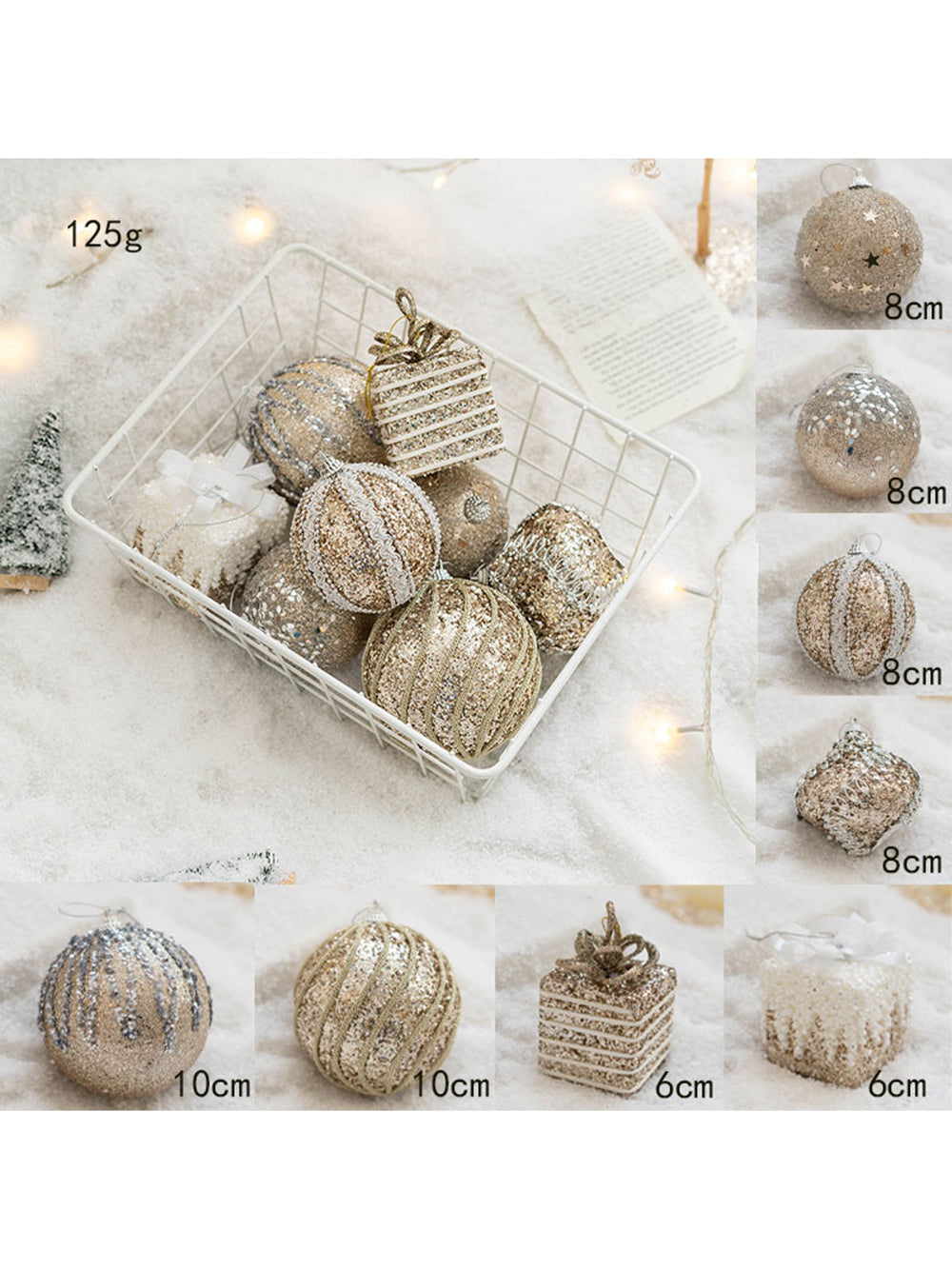 8Pcs Christmas Ball Painted Ball Christmas Tree Window Decoration