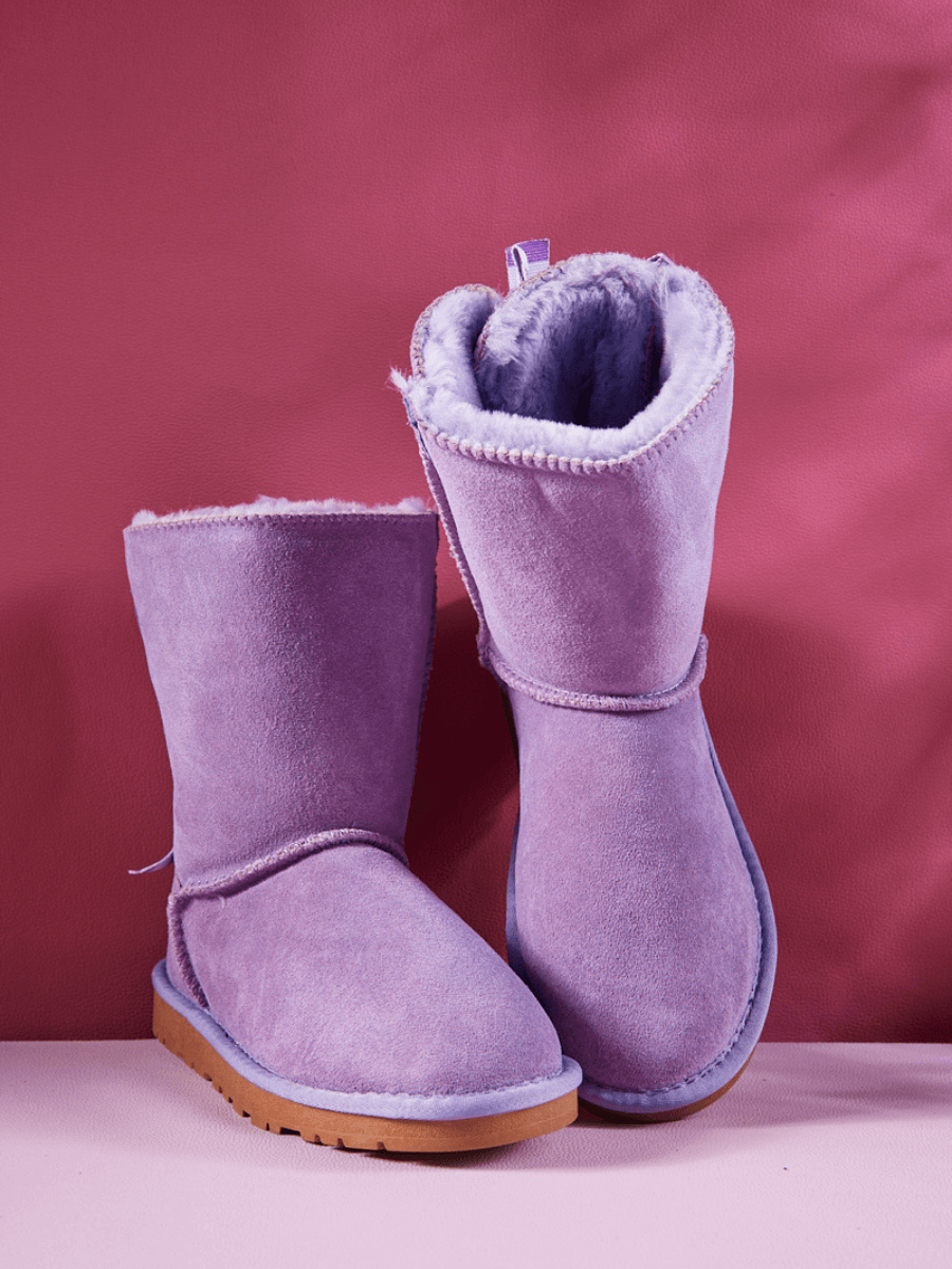 Smaibulun Ugg | Serenity Striped Bailey Bow Shearling Boots - Purple