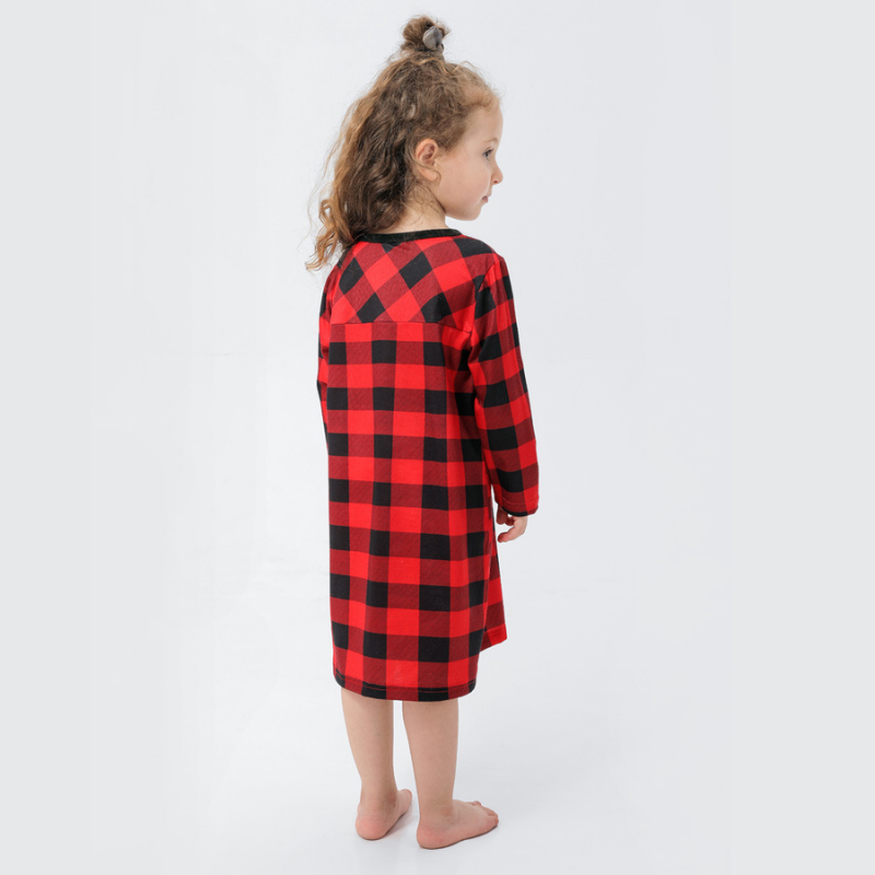 Christmas Plaid Stand-up Collar Family Pajamas Set