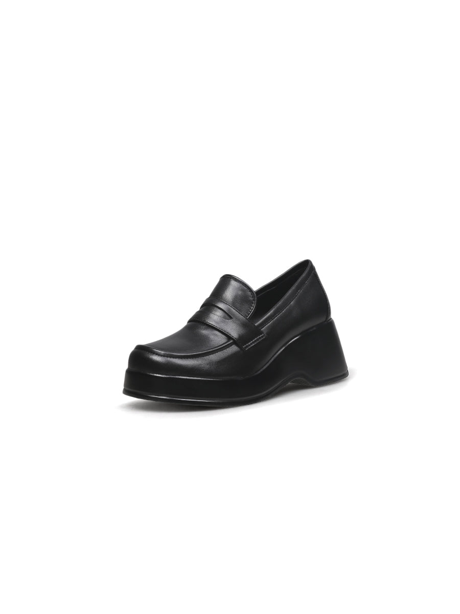 JADYROSE | BLACK MATTE LEATHER PLATFORM LOAFER