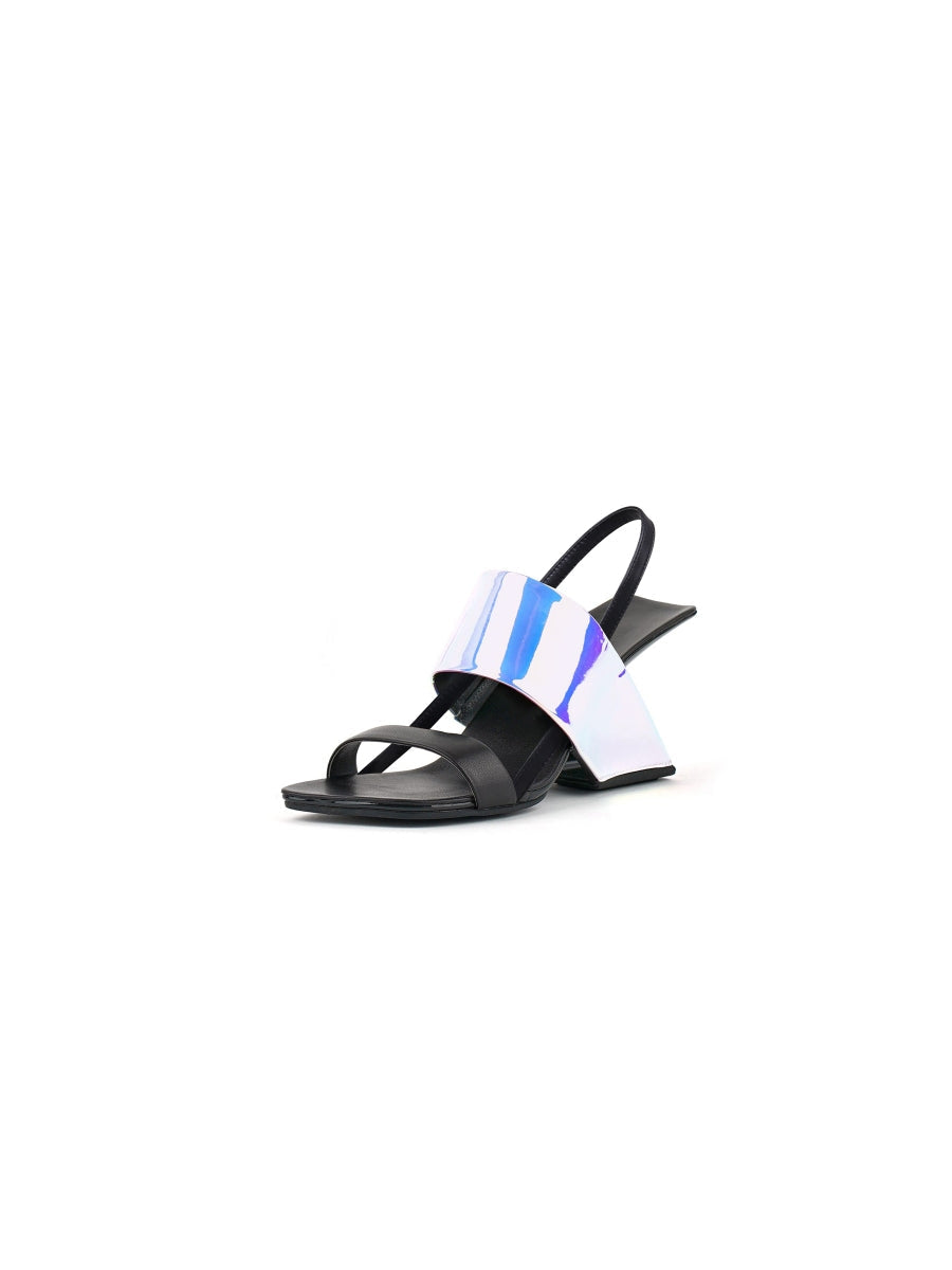 JadyRose | Metallic Reflective Leather Slingback