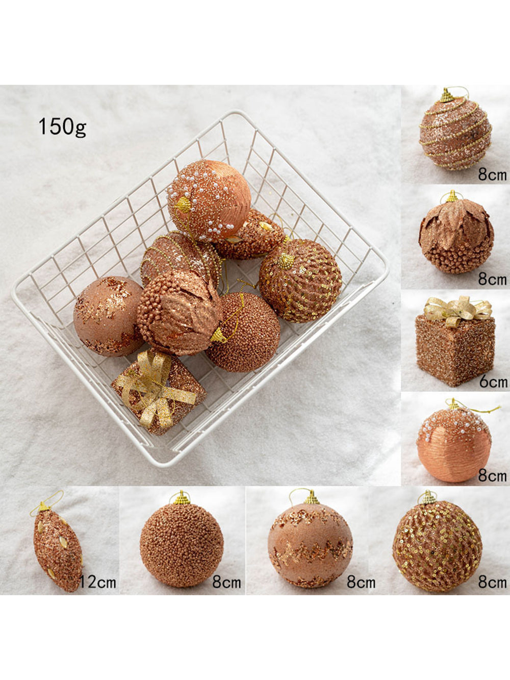 8Pcs Christmas Ball Painted Ball Christmas Tree Window Decoration