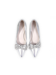 Jady Rose | Guest Of Wedding Rhinestone Bow Stilettos - Silver