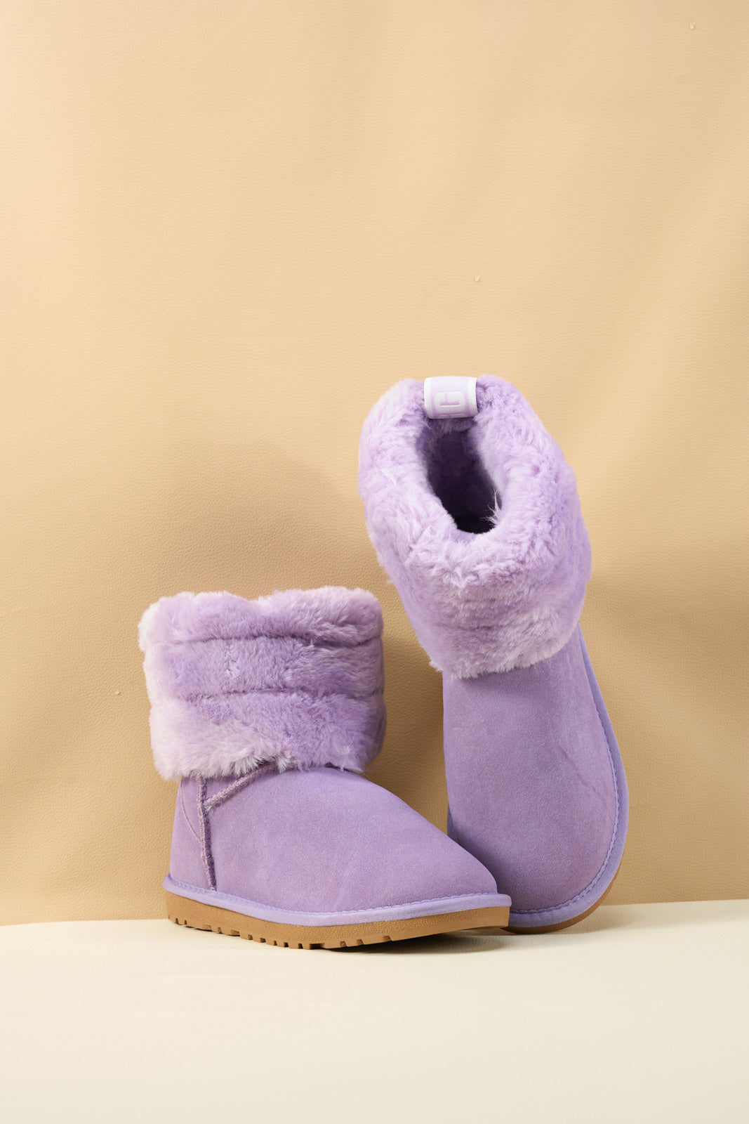 SMAIBULUN Ugg | Adelene Sherpa Woolen Boots - Lavender