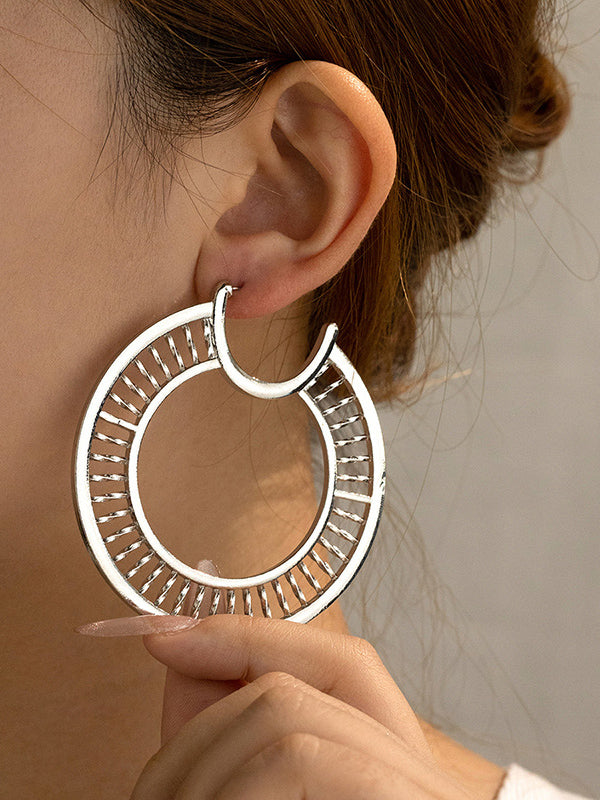 Geometric Hollow Solid Color Drop Earrings