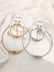 Geometric Necklaces + Ringent Bracelet + Earrings Accessories Three Pieces Set