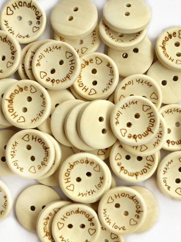 About 100Pcs Letter Printed Round Buttons Decoration Accessories