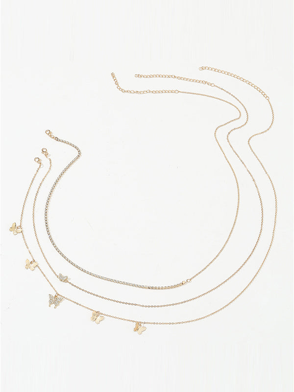 Butterfly Shape Chains Triple Layered Waist Chain Accessories