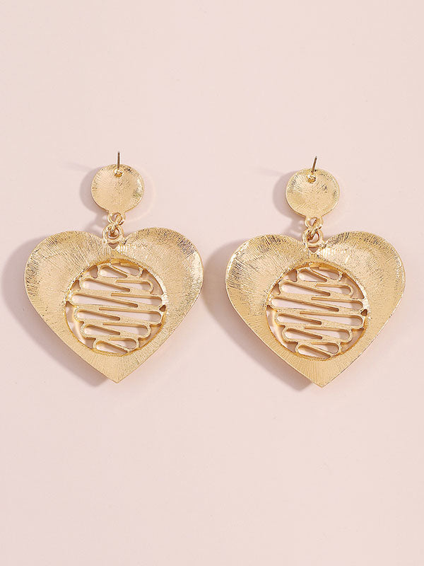 Heart Shape Hollow Drop Earrings