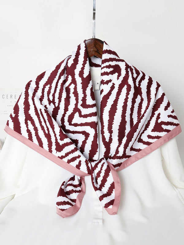 Contrast Color Zebra-Stripe Shawl&Scarf