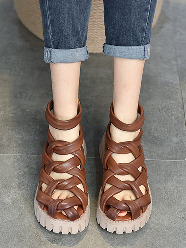 Casual Hollow Gladiator Shoes Platform Sandals