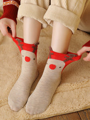 Cartoon Printed Contrast Color Keep Warm Socks Accessories