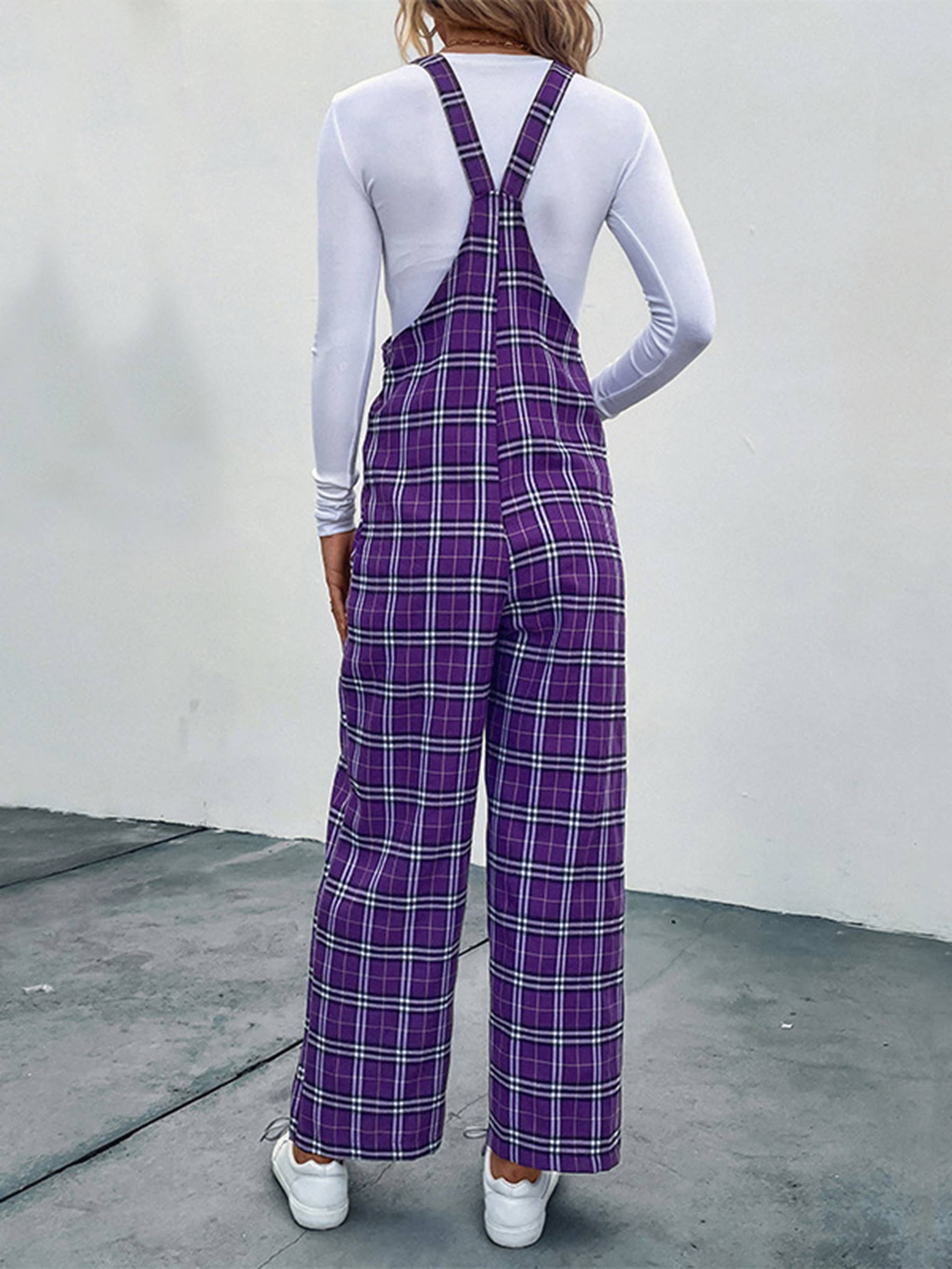 Women's Checkered Straps Jumpsuit