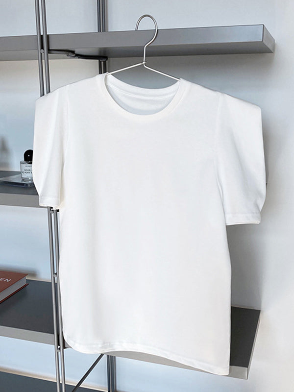 Original Puff Sleeve Round-Neck Casual T-Shirts