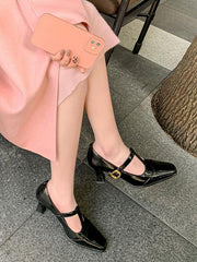 Hollow Split-Joint Square-Toe Pumps