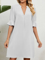 Women's Casual Short Sleeve V-Neck Dress