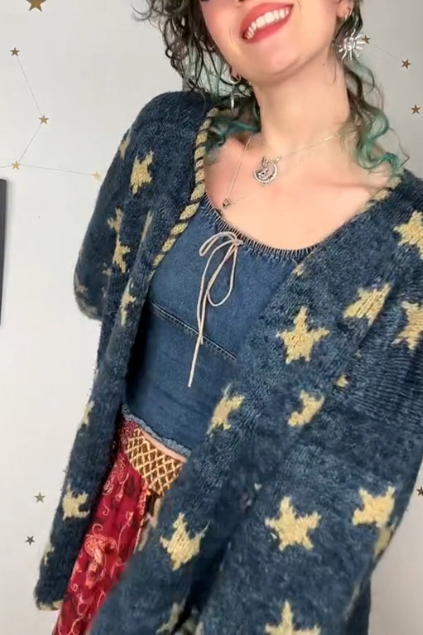 Retro Starry Sky Cardigan Sweater