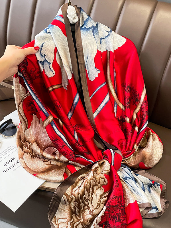 Floral Printed Sun Protection Shawl&Scarf