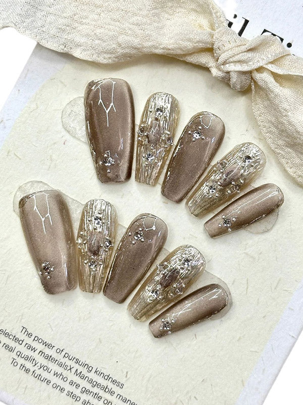 Detachable Embossed Press-On Nails