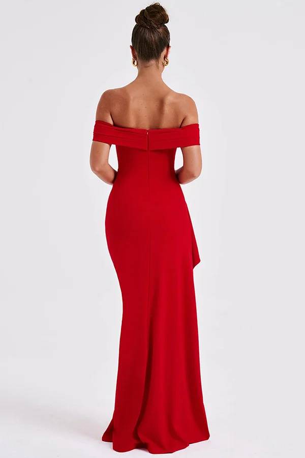 Sexy Lady Off Shoulder High Slit Maxi Dress