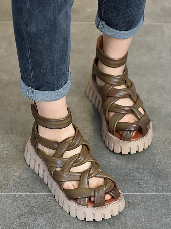 Casual Hollow Gladiator Shoes Platform Sandals