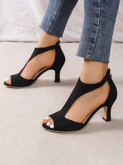 Peep Toe Zipper Pumps Sandals