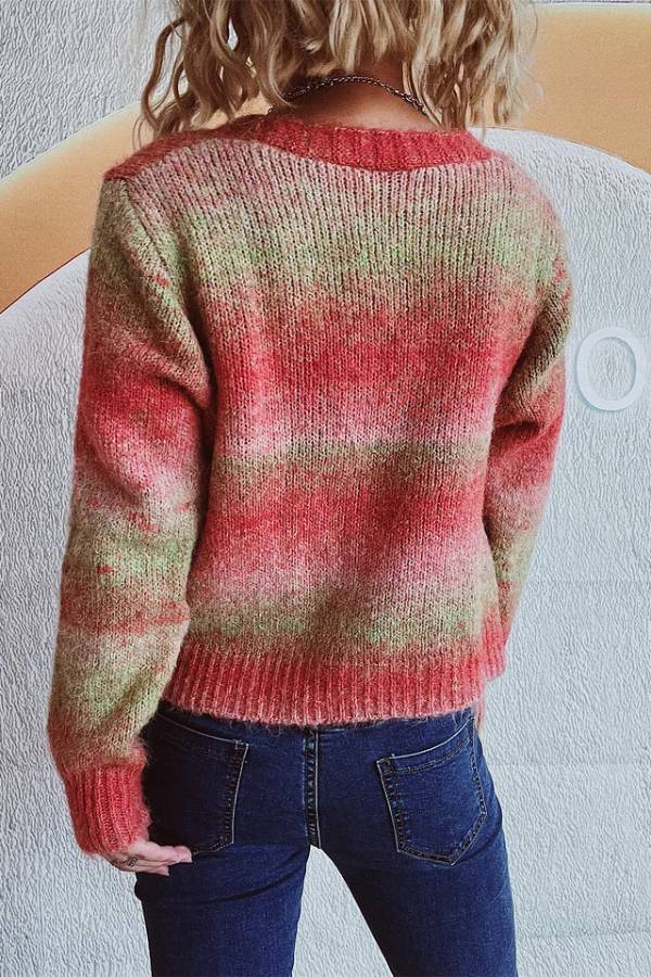 Rainbow Candy Color Sweater Jacket