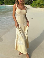 Summer Fashion Hollow See-through Knitted Maxi Dress