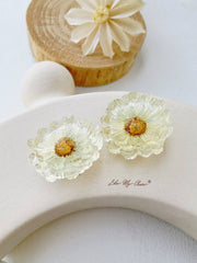 Pressed Flower Drop Earring - Pastoral  Resin Daisy