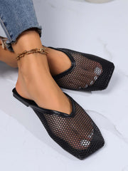 Fashionable And Simple Flat-Soled Hollow Breathable Mesh Shoes