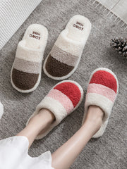 Indoor Non-Slip Keep Warm Striped Slippers