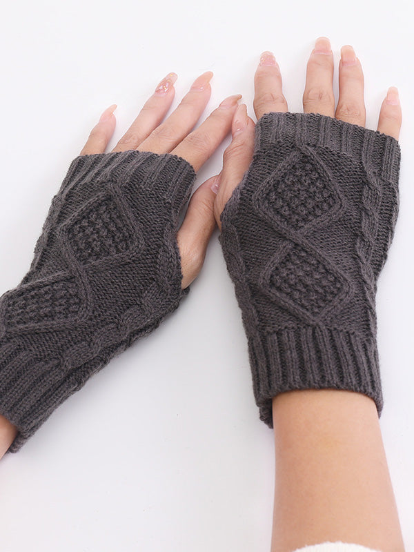 Simple 9 Colors Jacquard Knitting Gloves