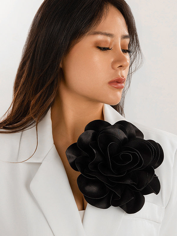 Flower Shape Solid Color Brooch Accessories