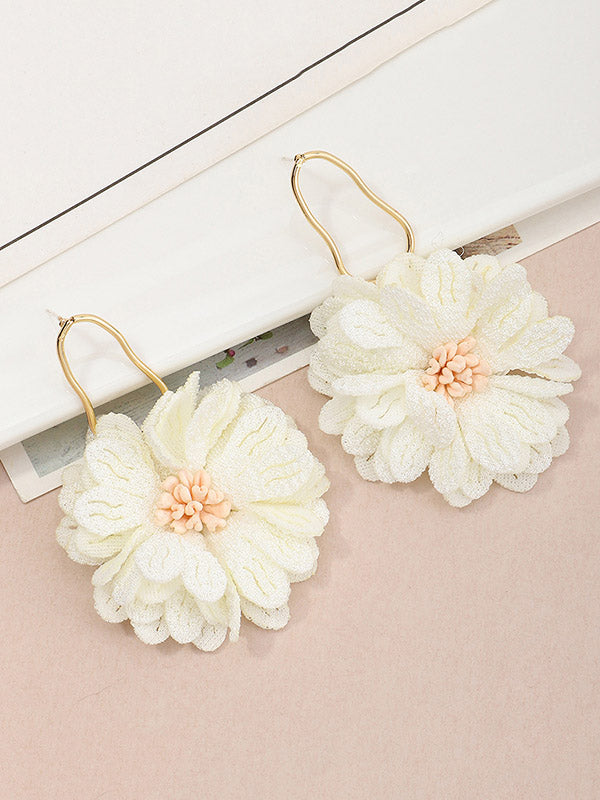 Flower Shape Drop Earrings