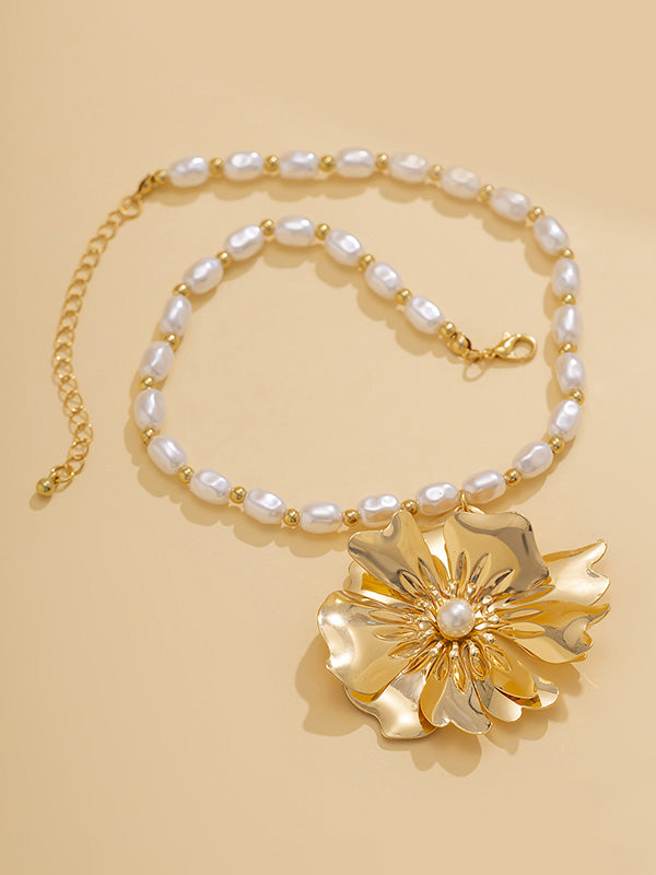 Beaded Flower Shape Necklaces Accessories