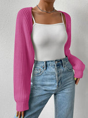 Barbie Long Sleeves Loose Solid Color Split-Joint Cardigan Tops