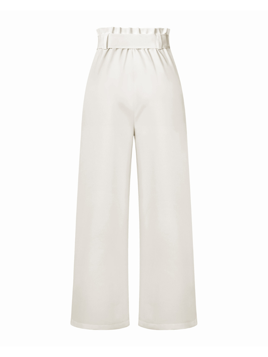 Iconic High Rise Pocketed Trouser Pants - White