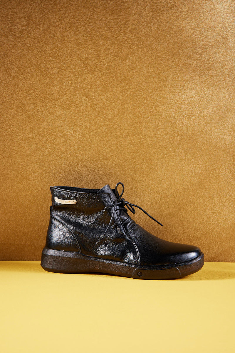 Rumour Has It | Brycen Low Ankle Leather Boots - Black