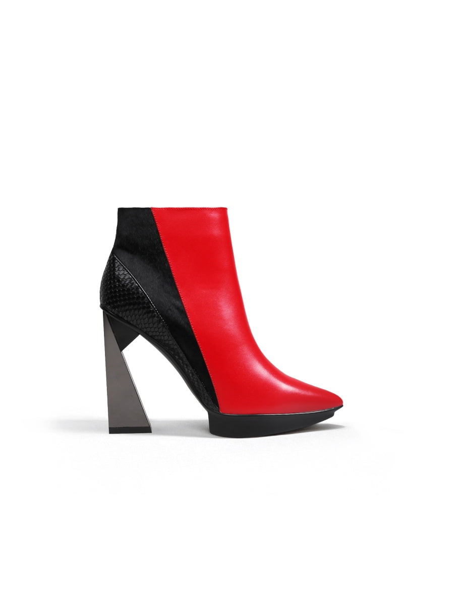 JadyRose | Sky High Genuine Leather Heel Boot - Red