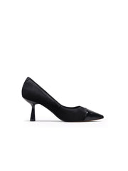 JadyRose | ALADIA Contrast Leather BLACK STILETTOS