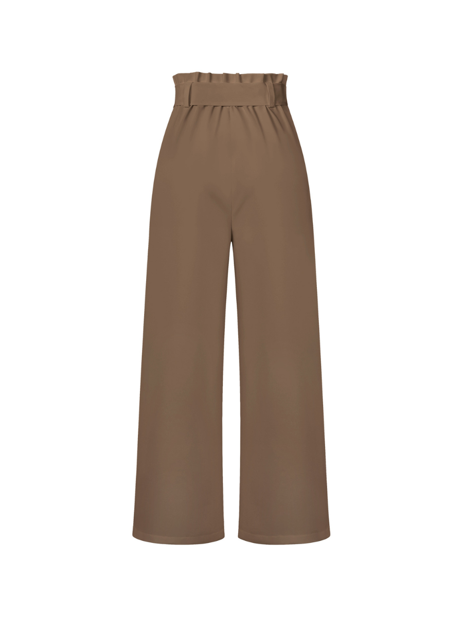 Iconic High Rise Pocketed Trouser Pants - Khaki