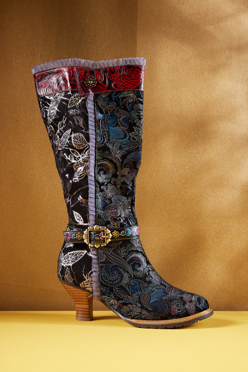 Soffia | Fairytale Wide Calf Leather Knee High Boots