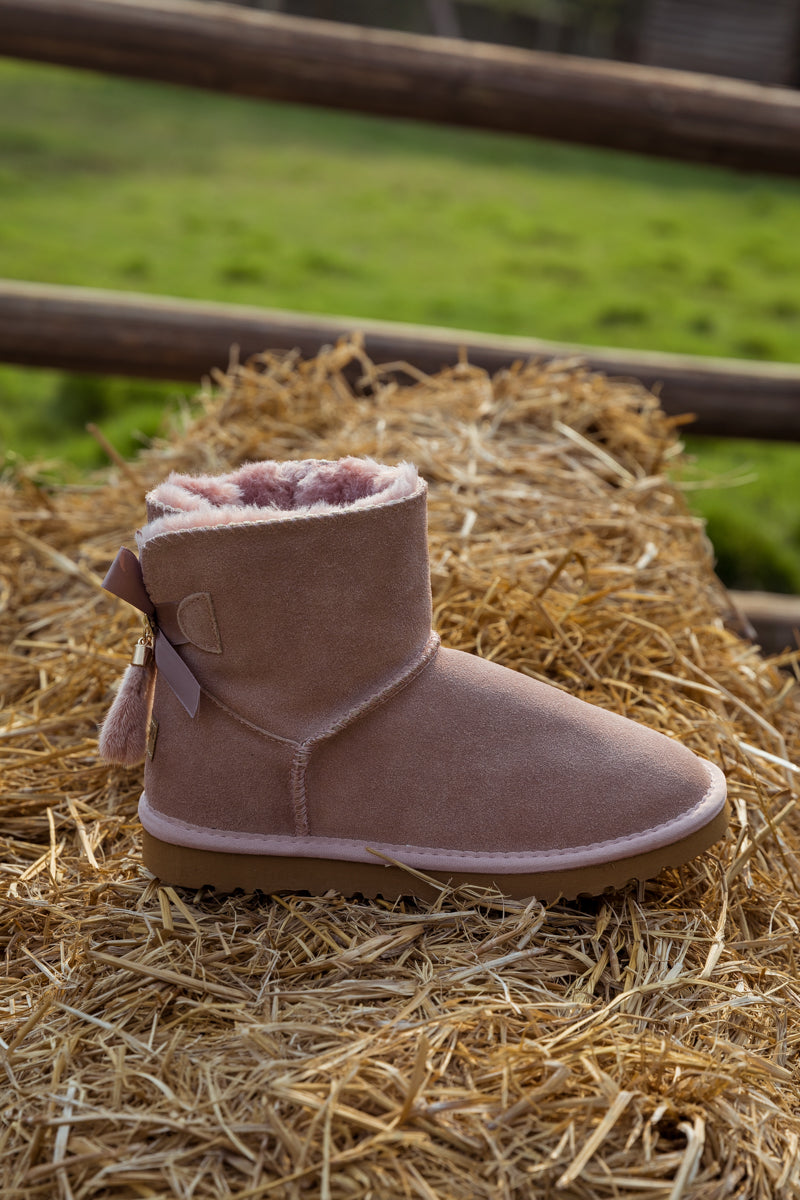 SMAIBULUN Ugg | TAIL BOW BACK SUEDE BOOT - PINK