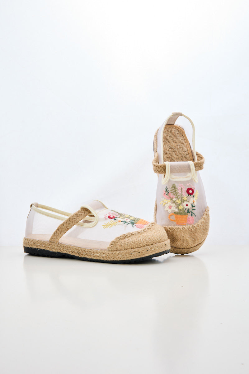 Cactus Rose | Gracelynn Floral Embroidered Mesh Loafer